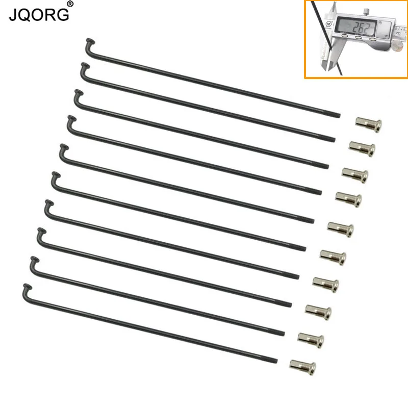 12 Калибр Диаметр 2,6 мм черный цвет j-изгиб спицы для электрического велосипеда с 14 мм длиной серебристого цвета Медные ниппели 38 штук в партии