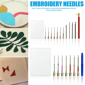 

Punch Needle Tool 7/10/3 Sizes Embroidery Punch Needle Threader for Embroidery Floss Poking Cross Hogard