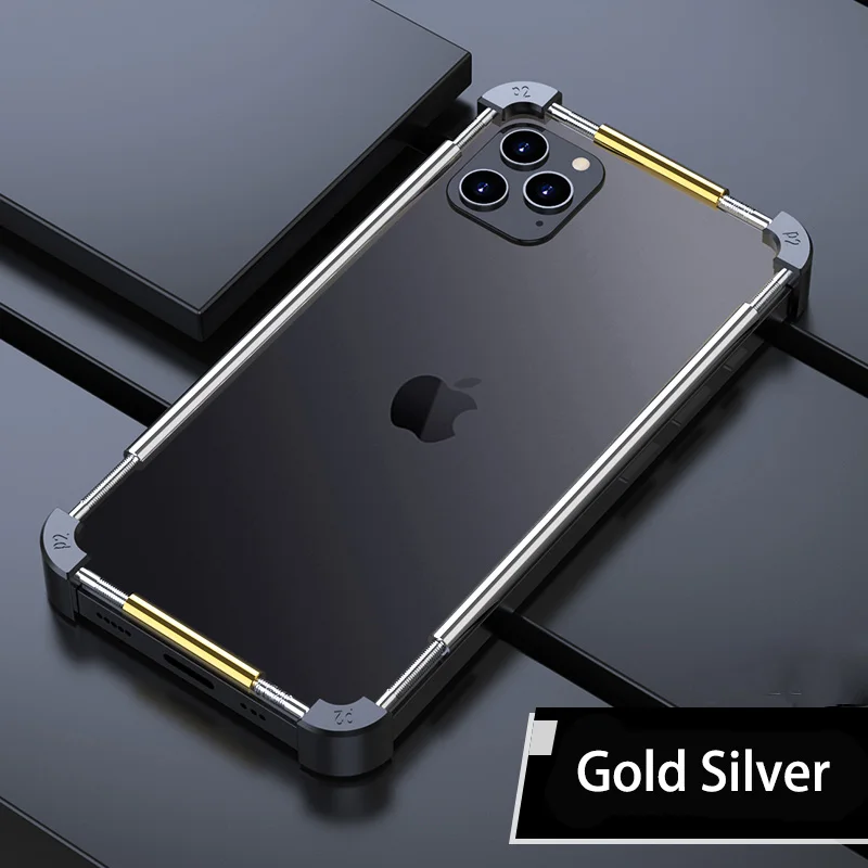 For iPhone 14 Pro Max 14 Plus Shockproof Metal Bumper Case PC Slim Back  Cover