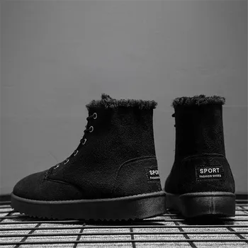

2020 winter warm men's boots plus velvet high-top cotton boots thickened Martin boots non-slip tooling cotton boots