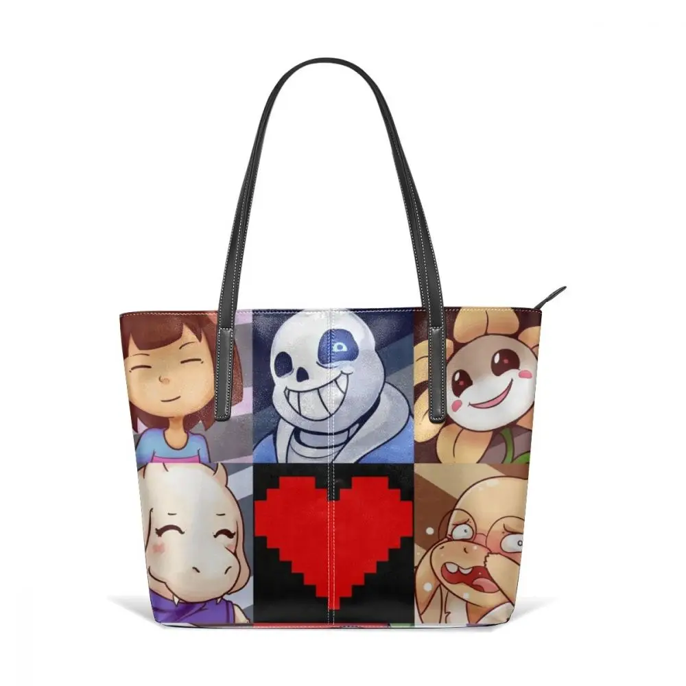 Сумка Undertale, топ-ручка, сумки с рисунком, Подростковая кожаная сумка-тоут, высокое качество, большие женские трендовые женские сумки - Цвет: Underta