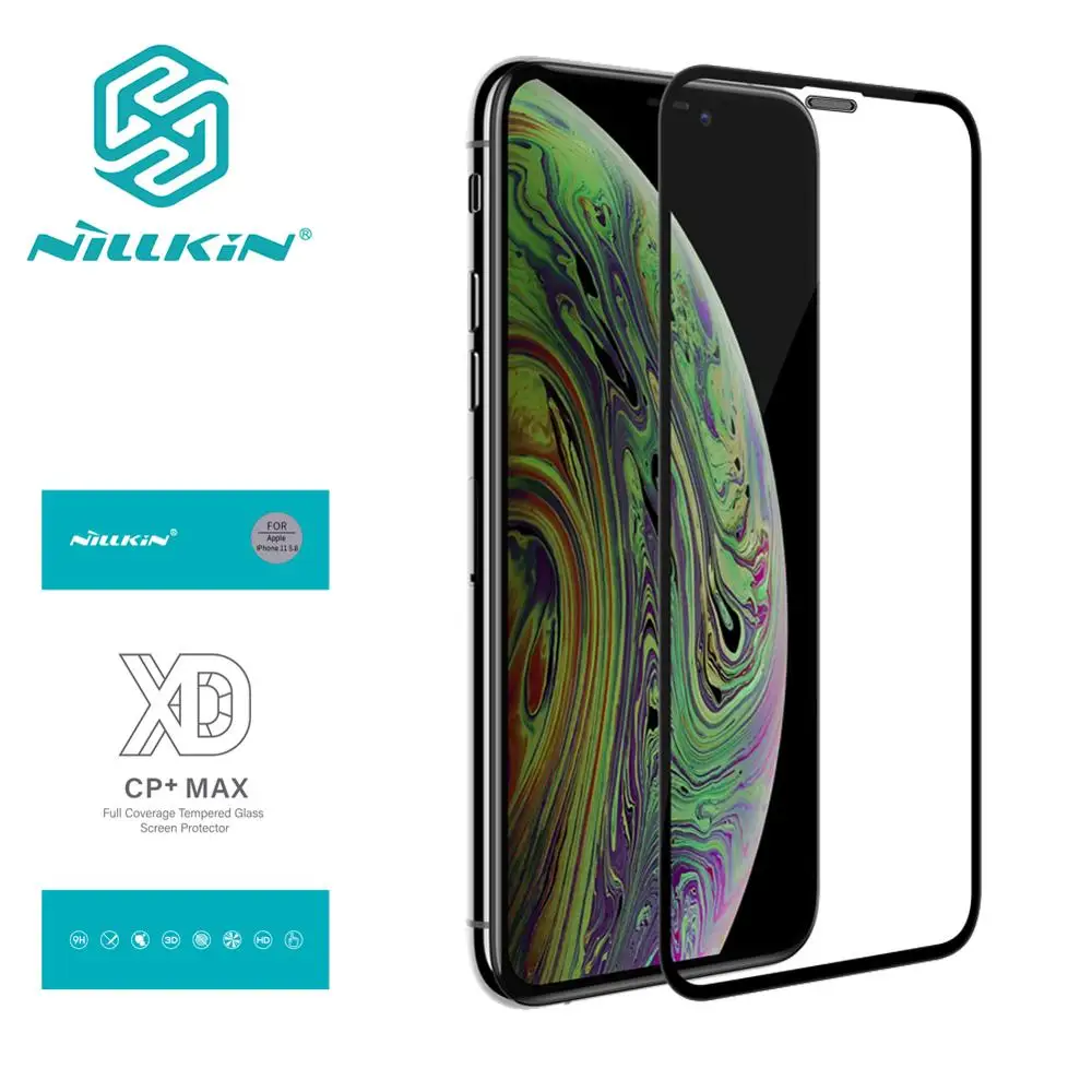 Скидка Закаленное стекло протектор экрана для iphone 11 Pro Max NILLKIN XD CP + MAX Arc Curve полное покрытие защитная пленка