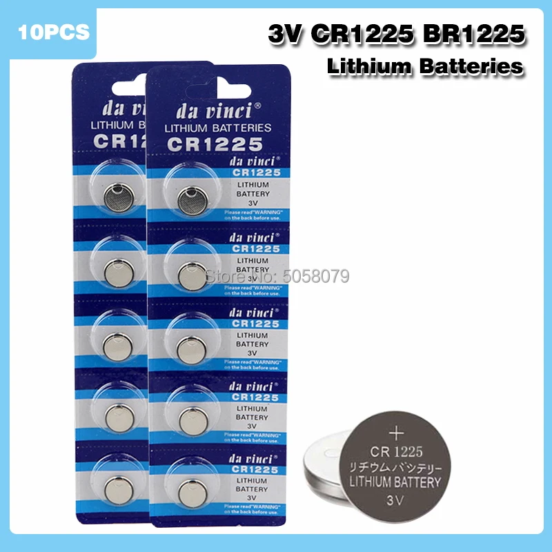 10pcs LM1225 BR1225 ECR1225 KCR1225 Battery Pack Replacement 3 V CR1225
