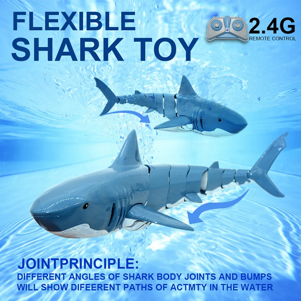 RC игрушка с дистанционным управлением Акула лодка 2 4G Моделирование животное