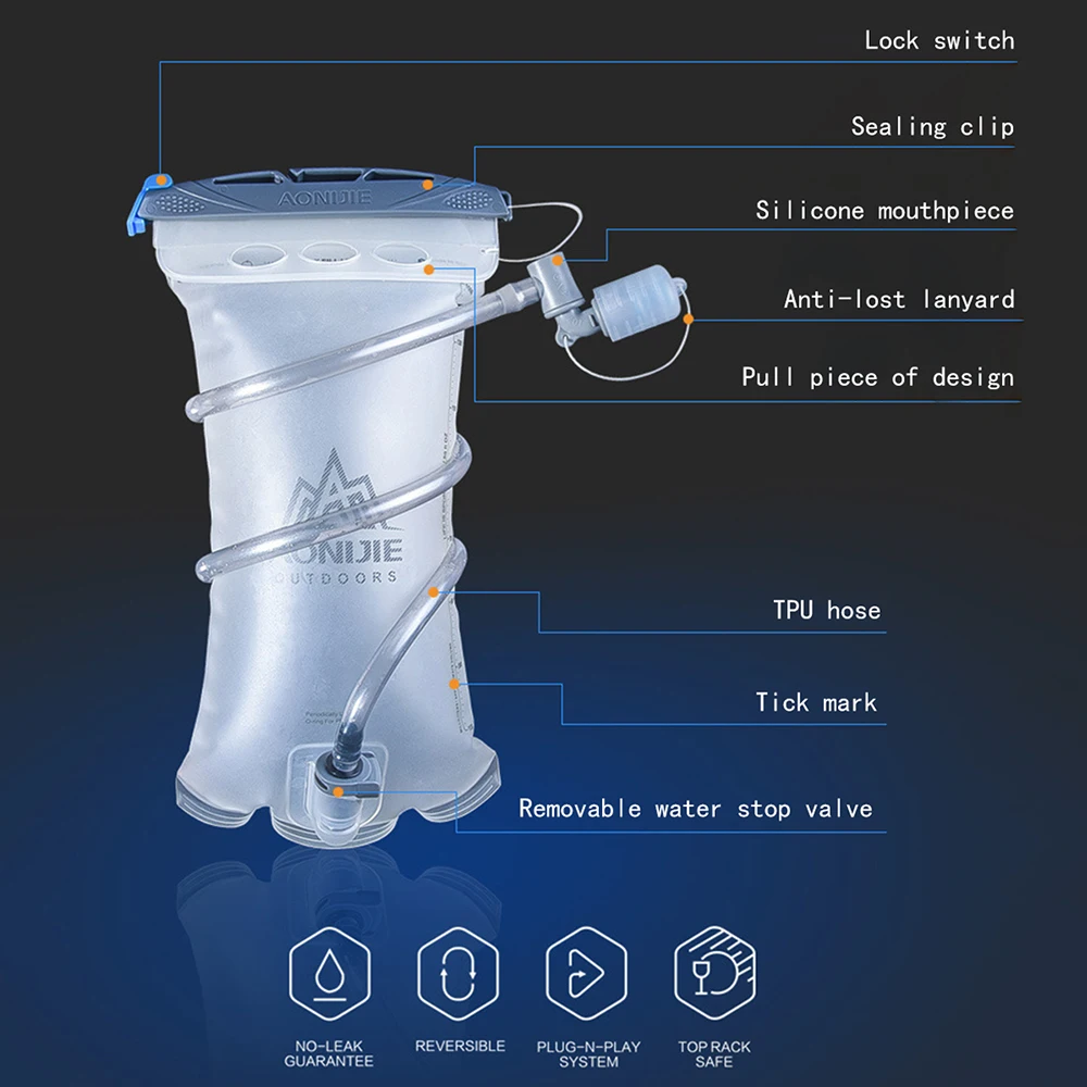 1.5L Питьевая сумка для воды для верховой езды гидратационный пакет для воды для кемпинга, пешего туризма, велосипедная складная сумка для воды, для улицы, мягкий резервуар