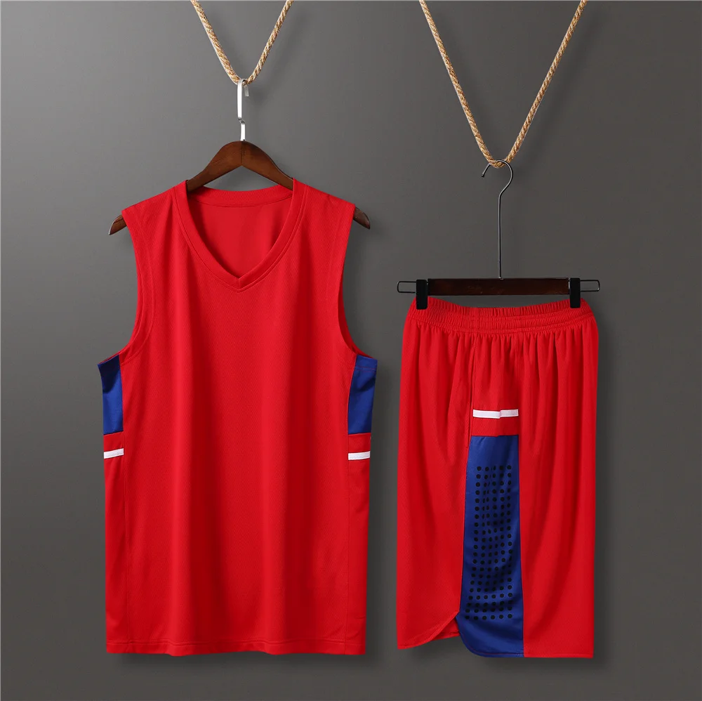 XBFX L008 V Neck Sports Basketball Set Man In Comfortable Polyester Fabric  Modern Side Panels Split Joint On Jerseys And Pants - AliExpress