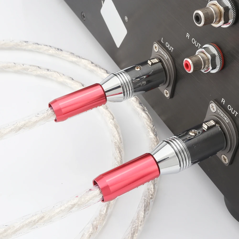 Pair Audiocrast AS220 XLR Interconnect cable 6N Silver Audio Video cable 1.5M XLR cable with XLR plug cable