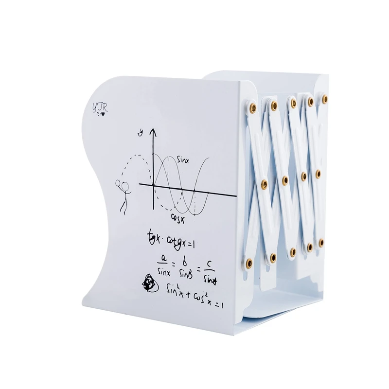 

1 Pcs The Freedom To Adjust Bookshelf Large Metal Bookend Desk Holder Stand For Books Organizer Stationery (White)