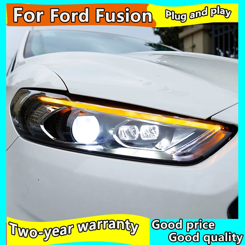 Тюнинг автомобилей фары для Ford Mondeo Fusion 2013- светодиодные фары DRL ходовые огни биксеноновые фары Противотуманные фары с ангельскими глазками