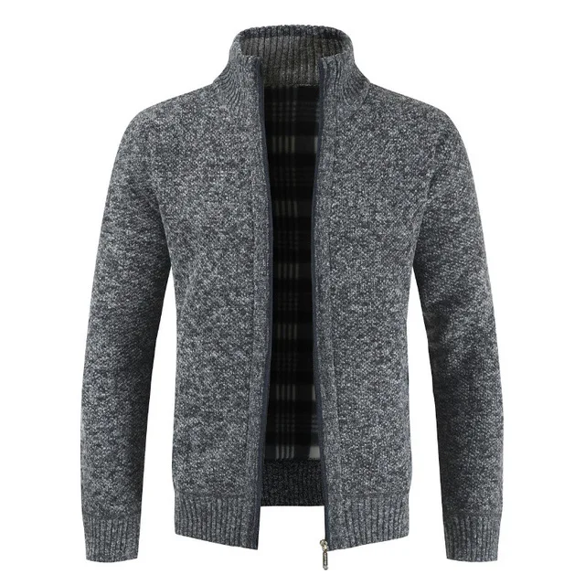 Jacket Men's Spring and Autumn Solid Color Knit Cardigan Sweater Slim Jacket Men's Baseball Collar 3XL Jacket Men's Spring and Autumn Solid Color Knit Cardigan Sweater Slim Jacket Men's Baseball Collar 3XL