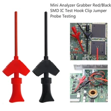 3 пары Мини Анализатор тестовый зонд с захватом SMD IC Тест Крюк Клип Датчик перемычки логический анализатор инструменты для проверки красный/черный дешевые