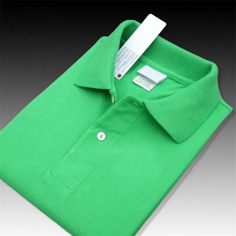Летняя Новинка, Крокодиловая брендовая мужская рубашка-поло, одноцветная, с коротким рукавом, облегающая мужская хлопковая рубашка размера плюс S-6XL - Цвет: 13