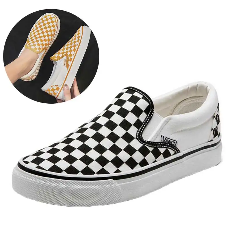 checkered canvas shoes