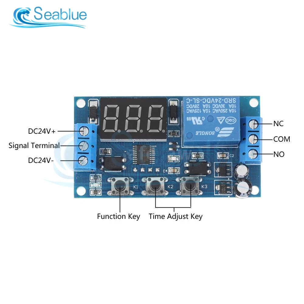 Adjustable LED Digital Display Timer Relay Module for Electronic Automation