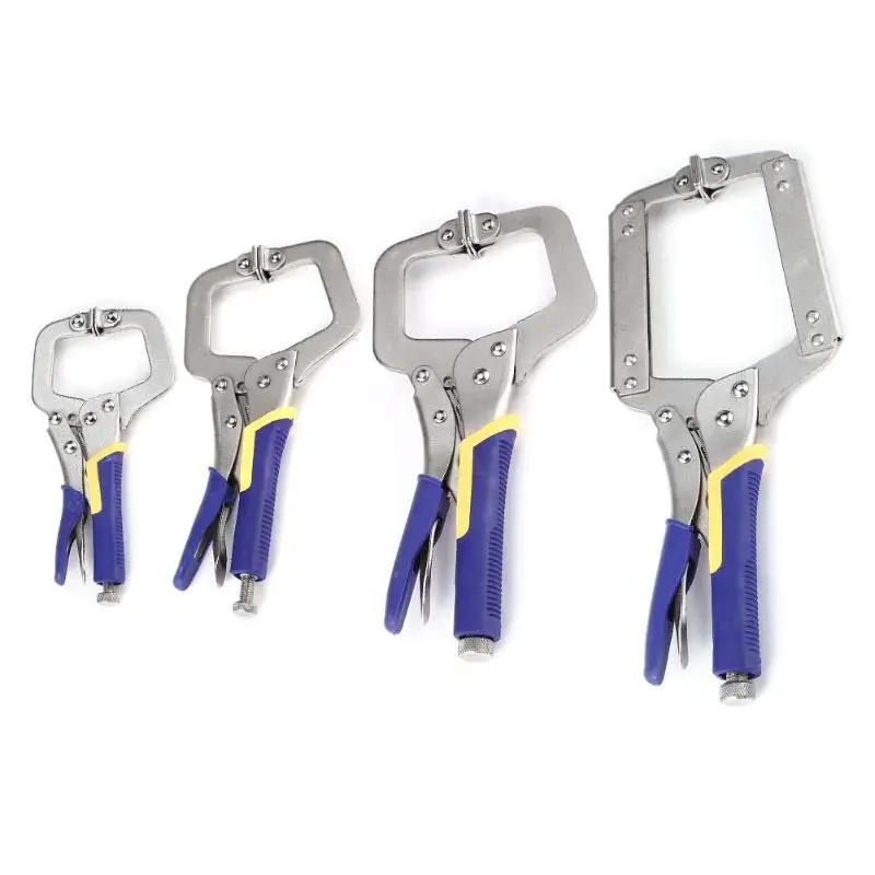 

Multi-functional C-type Flat Locking Grip Vise Pliers Carbon Steel Welding Quick Fixing Locking C Clamp Pliers Round Wood Tenon