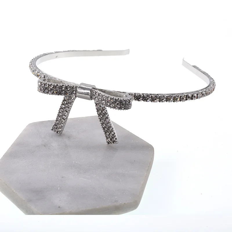 HAIRBAND Rongho барокко хрустальные обручи для волос для женщин Свадебные украшения для волос Металлические диадемы шоу аксессуары для волос - Окраска металла: HAIRBAND