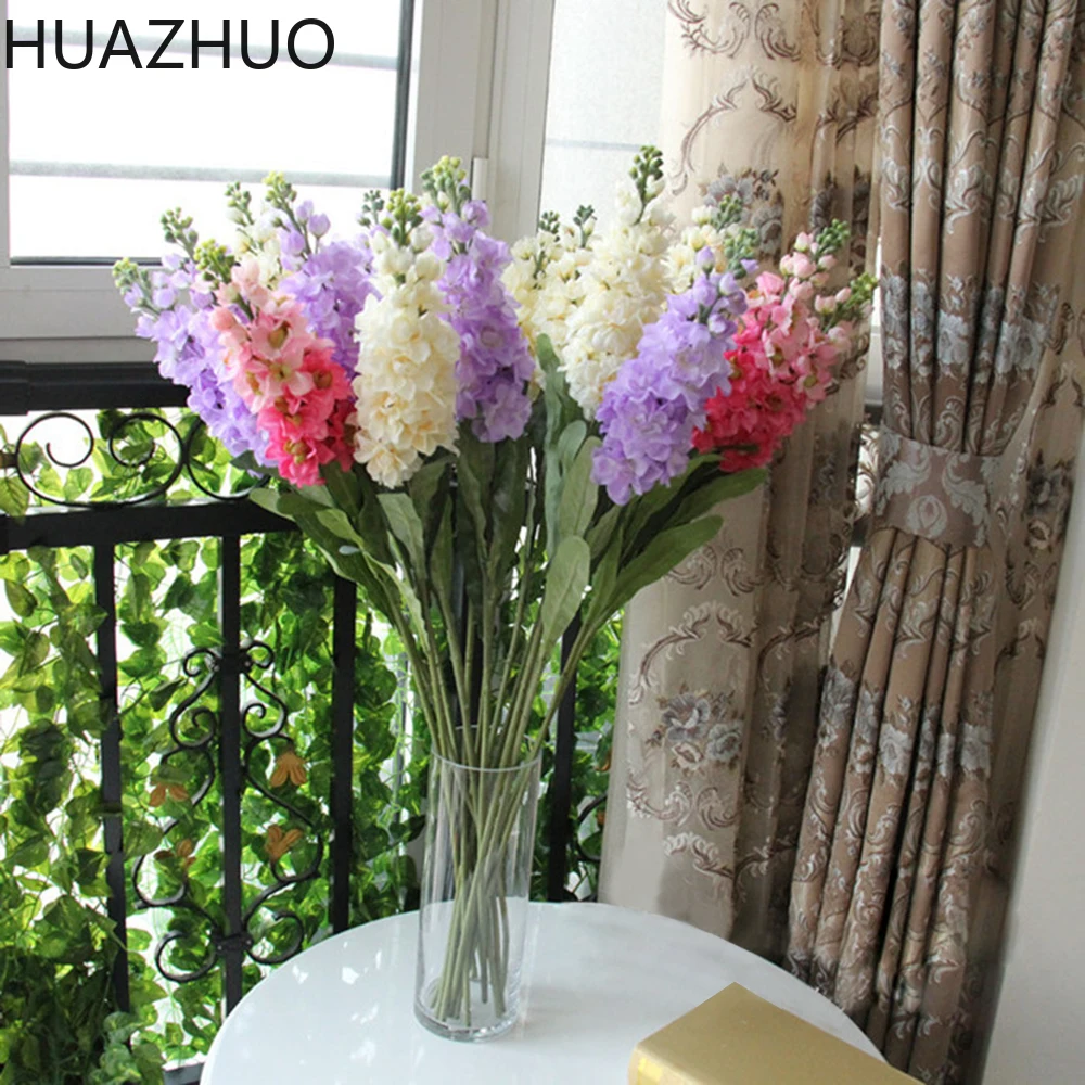 Настоящие на ощупь искусственные фиолетовые цветы стебель 93 см гиацинты для