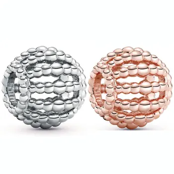 

Original Rose Gold Openwork Three-dimensional Beaded Beads Fit 925 Sterling Silver Charm Bracelet Bangle DIY Jewelry