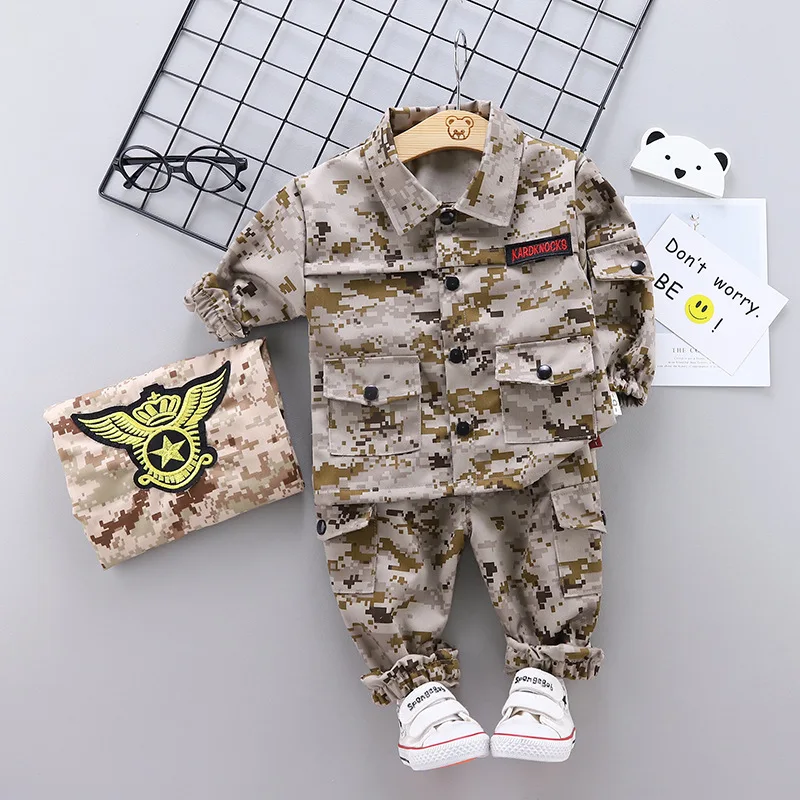 

2020 New Style BOY'S Spring And Autumn Workwear Set Western Style Children Children Sports Camouflage Uniforms Two-Piece Set