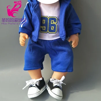 

1 set Sport Coat + shirt + Pants + baseball cap for 43cm Baby Doll girl for 18 inch doll boy clothes set