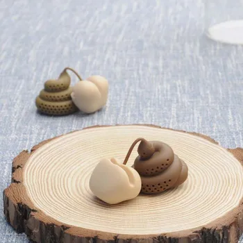

1PCS Reusable Silicone Tea Infuser Creative Poop Shaped Funny Herbal Tea Bag Coffee Filter Diffuser Strainer Tea Accessories