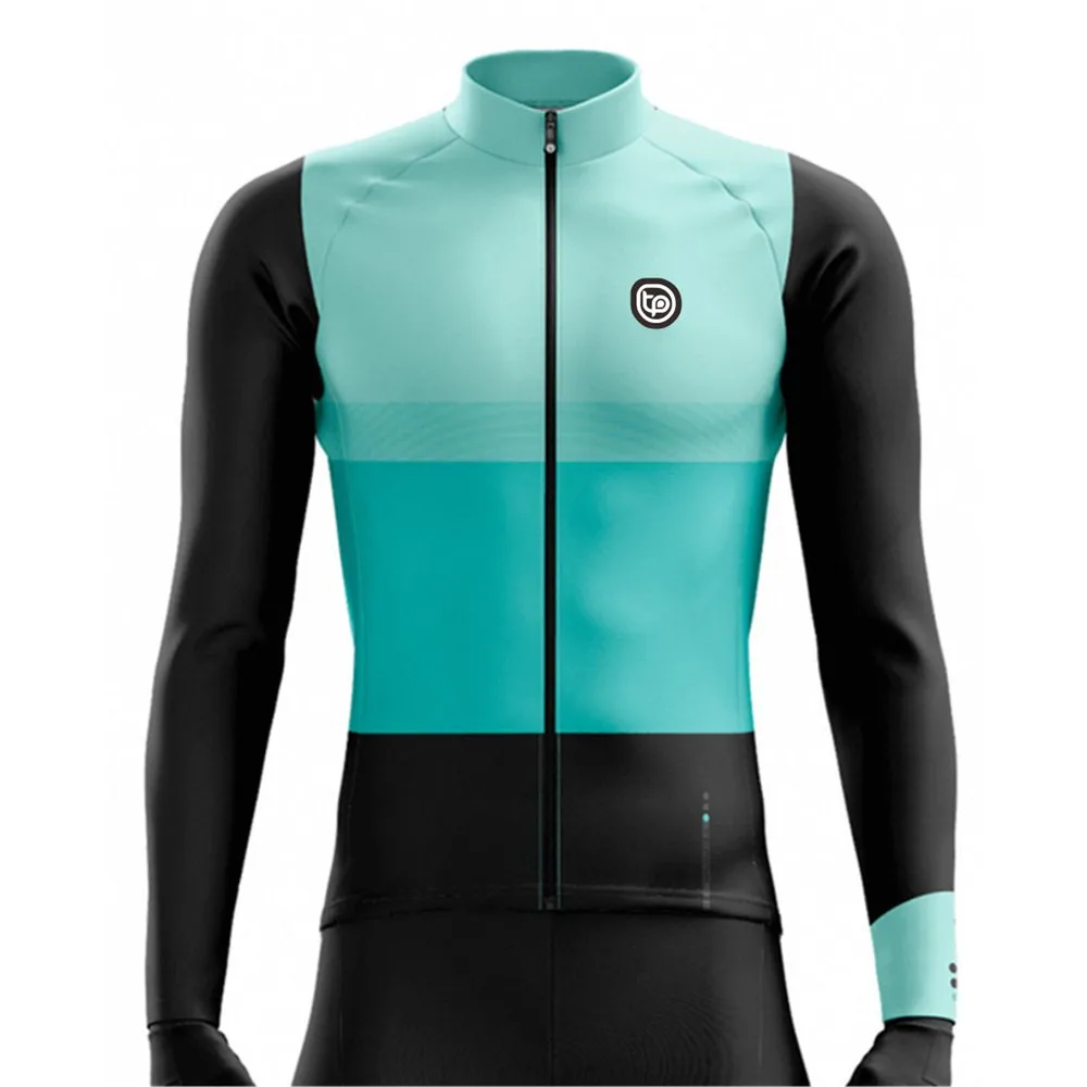 Triptic Cycling Jersey Winter Warm Men's Windproof Long Sleeve Waterproof Road Mountain Bike Reflective Multi Pocket Clothing