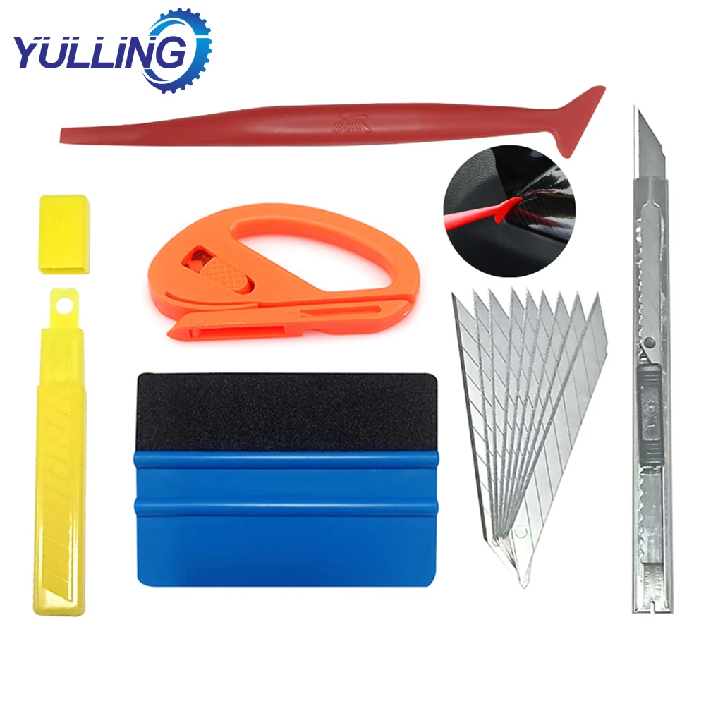 5pcs/set Car Vinyl Wrap Film Squeegee Scraper Tools Vehicle Sticker