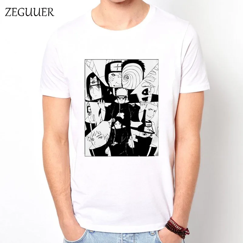 

Naruto Akatsuki Pein Team 7 Naruto Anime Uchiha Sasuke White Tshirt Anime Harajuku Streetwear Cotton Men's Tshirt Casual Clothes