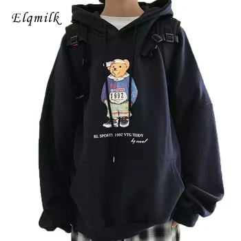 

Japanese Harajuku Fashion Plus Size Women Sweatshirt Pikachu Pattern Print Funny Hoodie Women O-neck Long Sleeve HoodieCute Top