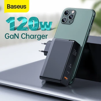 

Baseus GaN Charger 120W Fast Charging USB C PD Charger QC4.0 QC3.0 Quick Charge USB Charger ForMacbook ForiP For Laptop Tablet