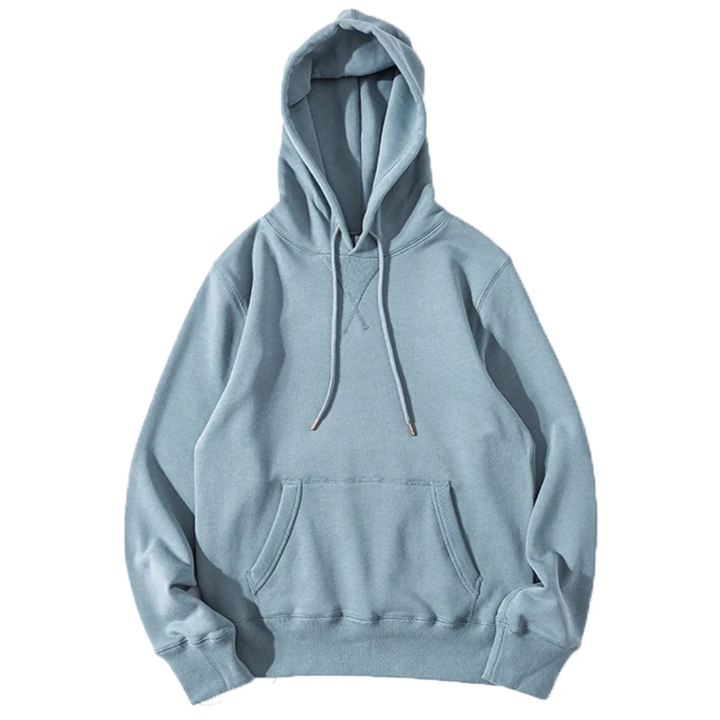 

Haze Blue 340g Heavy Fish Scales Mao Circle Cloth Sweater Thick Line Needle Solid Color Spring And Autumn Hoodies Harajuku Kpop