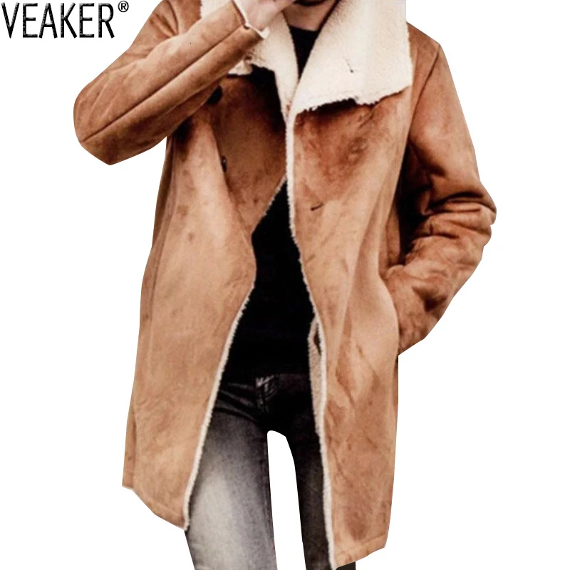 2019 New Men's Warm Suede Coat Male Winter Solid Color Long Trench jacket Men Wool Fleece Overcoat Outerwear S-3XL 2019 New Men's Warm Suede Coat Male Winter Solid Color Long Trench jacket Men Wool Fleece Overcoat Outerwear S-3XL