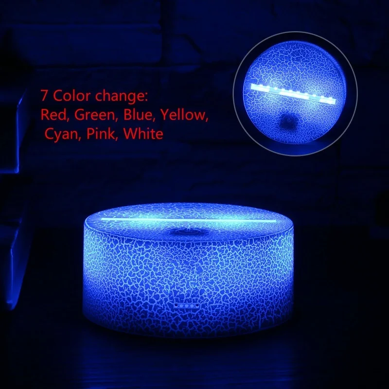 3D светодиодный Ночной светильник luminaria lampara Единорог Платье принцессы 7 цветов изменения трещина настольная лампа на день рождения или Рождество подарок на год