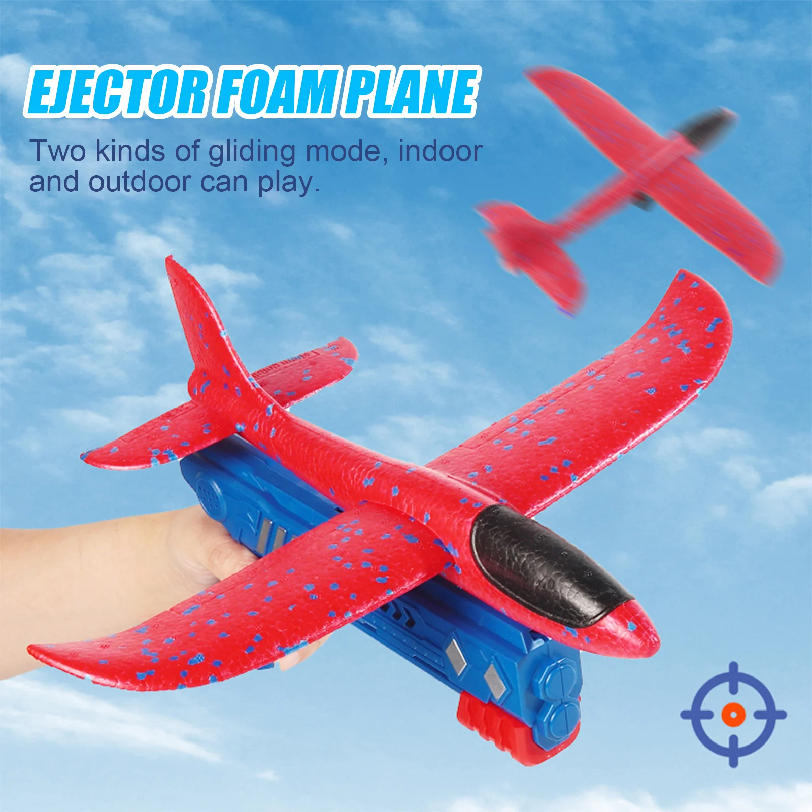 Whoopie Bubble Catapult Plane Toy,Foam Catapult Airplane with One-Click Ejection,Shooting Game Toy for Kid Outdoor Sport with 4 Pcs Glider Airplane Launcher Toys Gifts for Children Blue 