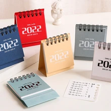 

2022 Mini Desk Calendar Coil Calendar Dual Daily Schedule Table Planner Yearly Organizer Desktop Decor School Office Supplies