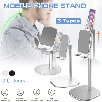 

Smartphone Stand For Desk Aluminum Alloy Adjustable Tabletop Stand Holder For Phone Tablet Ergonomic Design Rubber Base Non-Slip