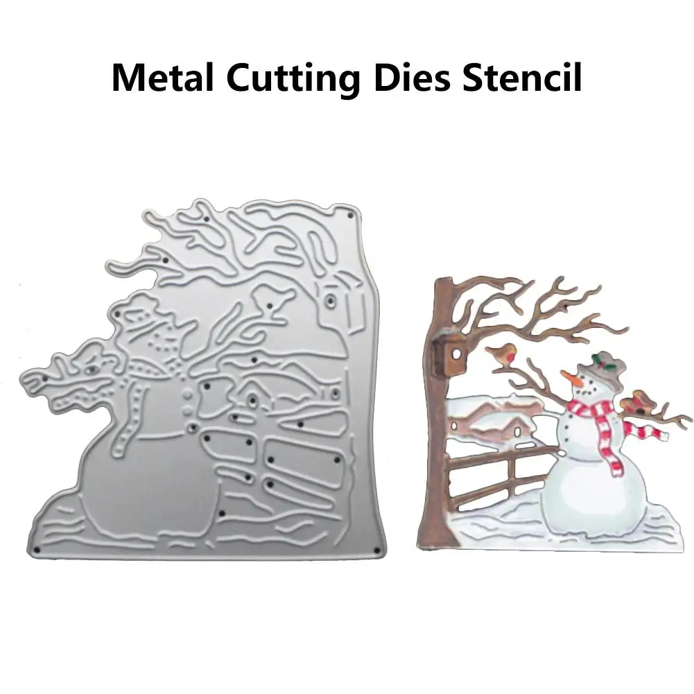 

Carbon Steel Die Cutter Christmas Greeting Card Embossing Mould DIY Scrapbook Cutting Dies Stencil Snowman Shape Etching Knife