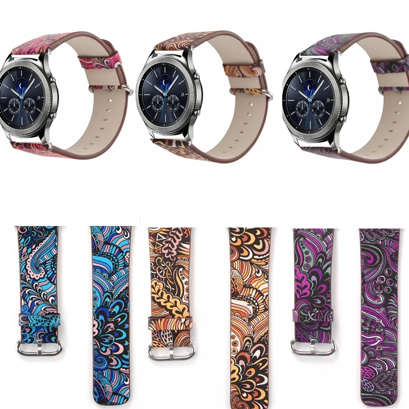 Ремешок для Samsung galaxy watch s3 браслет amazfit 3 2s/1 GTR pace Huawei GT 2 honor magic zenwatch кожаный ремешок