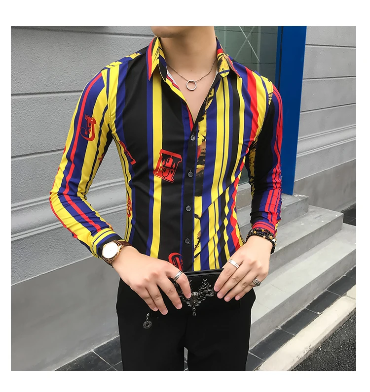 Остроконечная полосатая Мужская рубашка Camisa Social Masculina, приталенная Корейская мужская одежда, осенняя сорочка с длинным рукавом, Homme Manche Longue