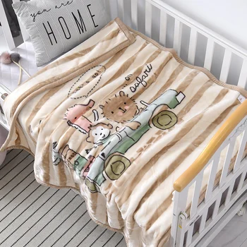 

Children's Baby Blanket Double-Layer Thick Baby Blanket Autumn And Winter Double-Sided Coral Fleece Quilt