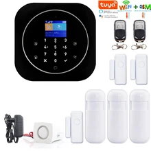 WIFI GSM Home Security Alarm System With 2.4 inch TFT Touch Panel APP Control Card Wireless Smart Home Burglar Alarm