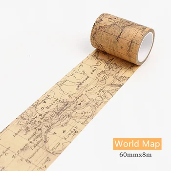 

Retro Washi Tape Alpha Number Love Lettering World Map Adhesive Masking Tapes Sticker DIY Journal Diary Deco D6159