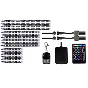 

16Pcs Motorcycle LED Lights, HRDJ Strips Kit Multi-Color Accent Glow Neon Lights Lamp Flexible with Remote Controller for Honda