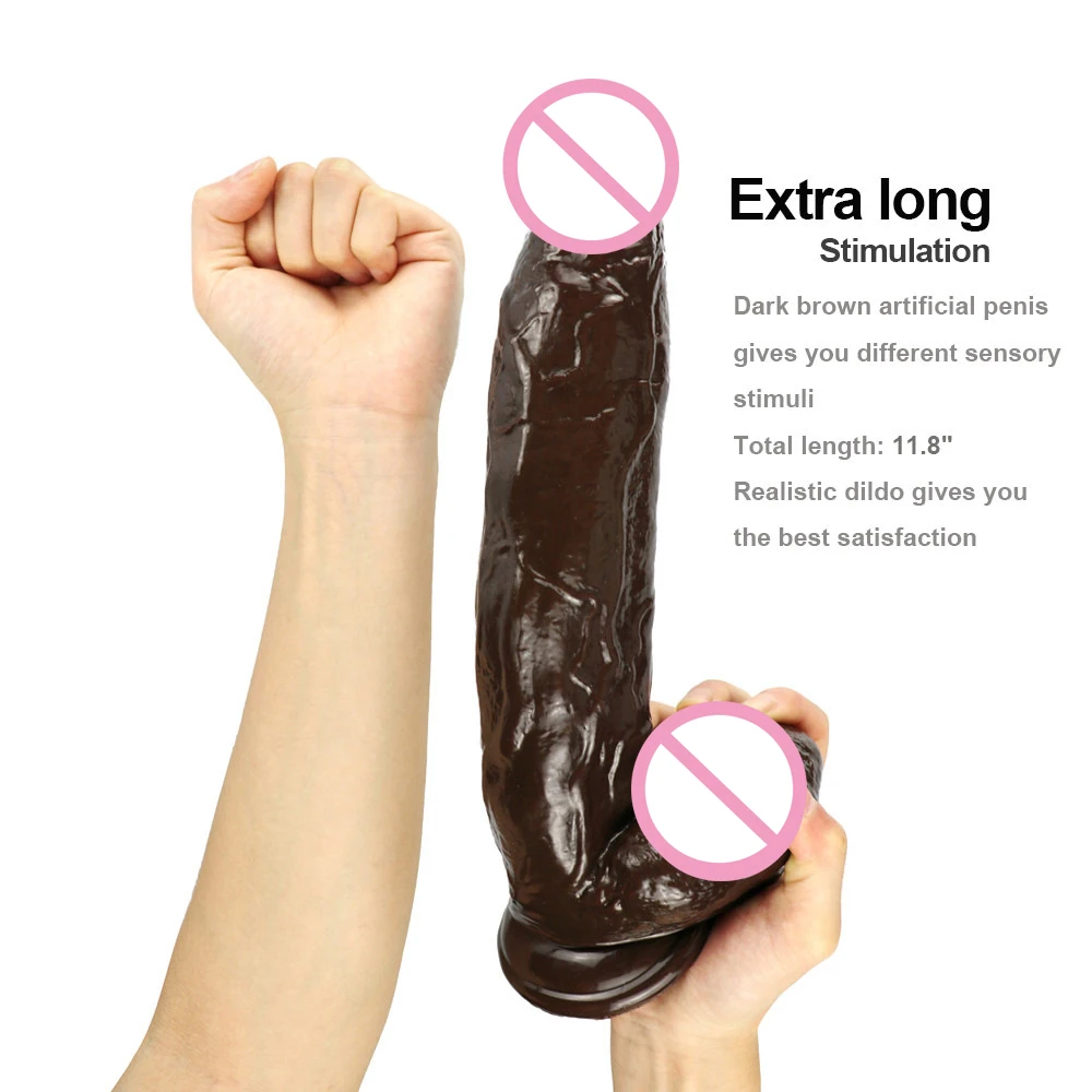 Size 300*58mm Huge Thick Flesh Dildo Realistic Penis Large Dong Big Cock Dick Adult Women Erotic Insert Sex Products - Dildos