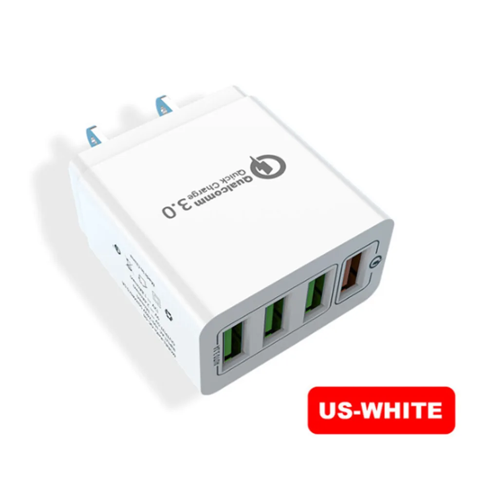 Bayserry Us адаптер 5.1A Быстрая зарядка QC3 мульти-рот 4 USB быстрая зарядка зарядное устройство мобильный телефон зарядное устройство s 4 USB 12 в 9 в 5 В
