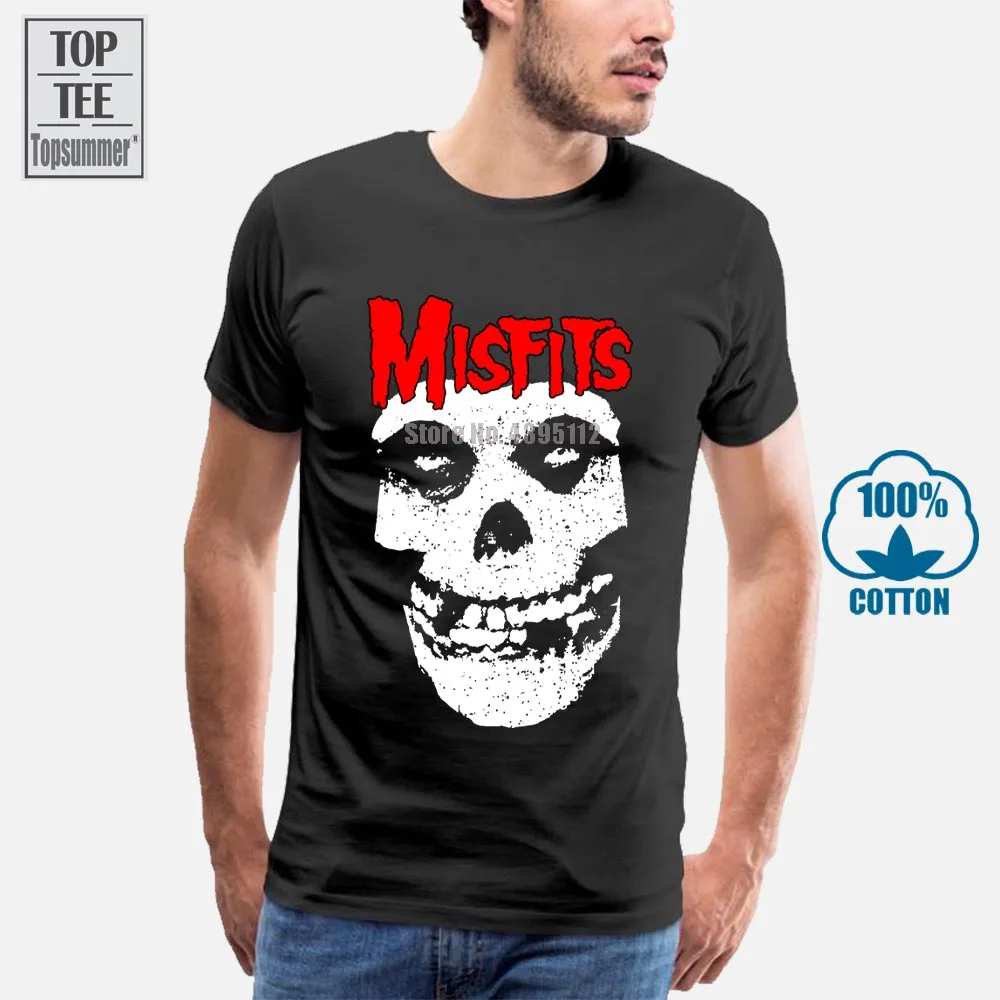 Футболка Misfits Мужская/женская с принтом в виде Красного Черепа | Мужская одежда