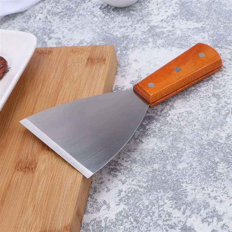 2pcs Small Skewer Shovel Portable Household Western Baking Tool Stainless Steel Triangular Steak Shovel