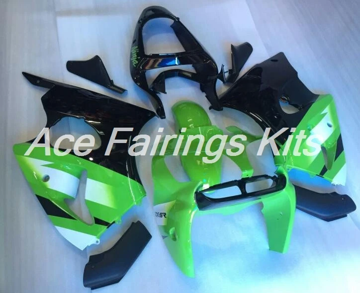 

TOP Injection New ABS Full fairings kit Fit for Kawasaki ZX6R 2000 2001 2002 ZX-6R 00 01 02 Ninja 636 bodywork set green black