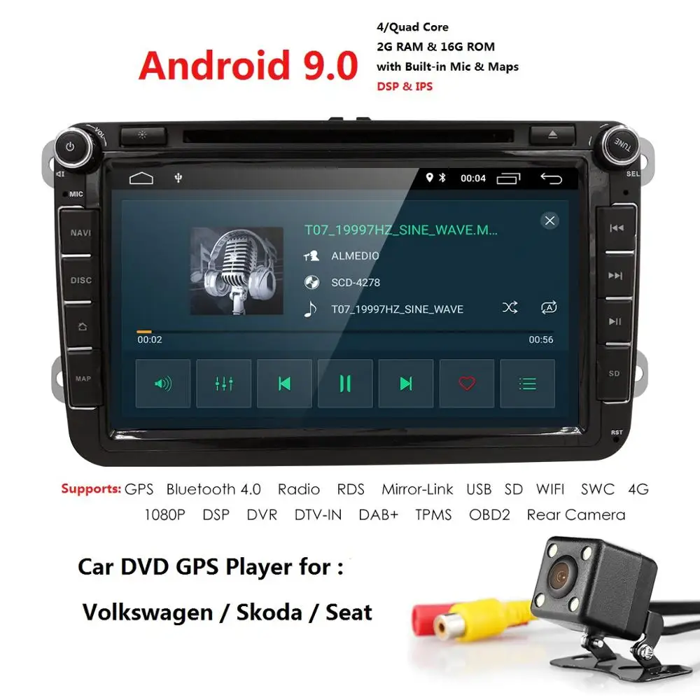Hizpo Android Navigaton автомобильный мультимедийный плеер для сиденья Altea Skoda Volkswagen Polo Touran Passat Гольф Amarok кролик TPMS SUB DVR