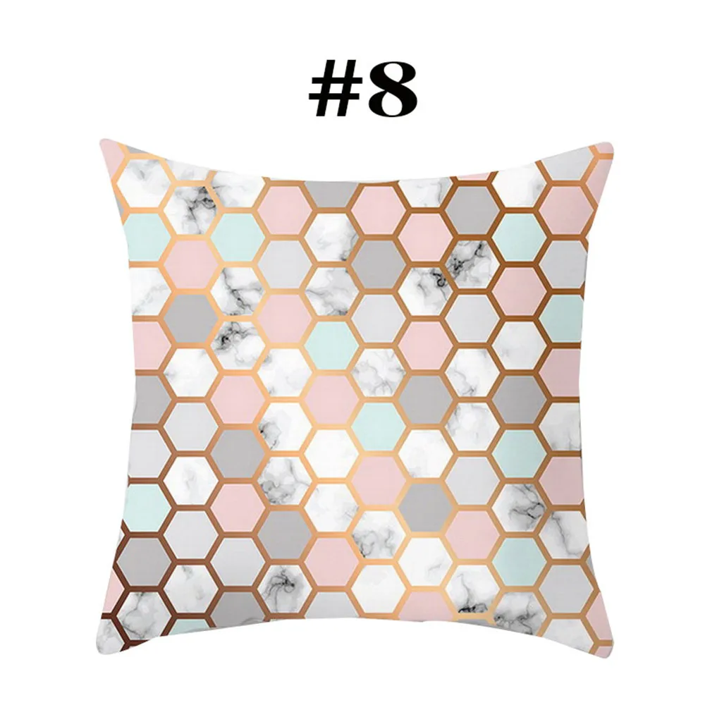 

Geometric Printed Decorative Home Throw Square Pillow Case Waist Cover Home Decorative with 45*45cm Pillow Core